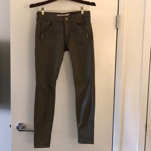 Zara green faux leather pant